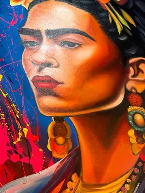 A color image of Frida Kahla at Plaza Azteca